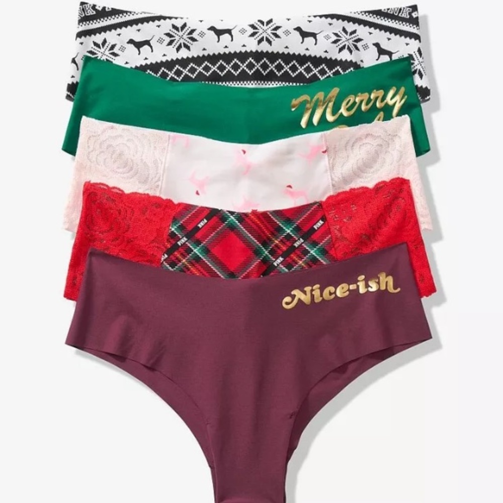 Victoria’s Secret Underwear Lot of 5 Christmas XS